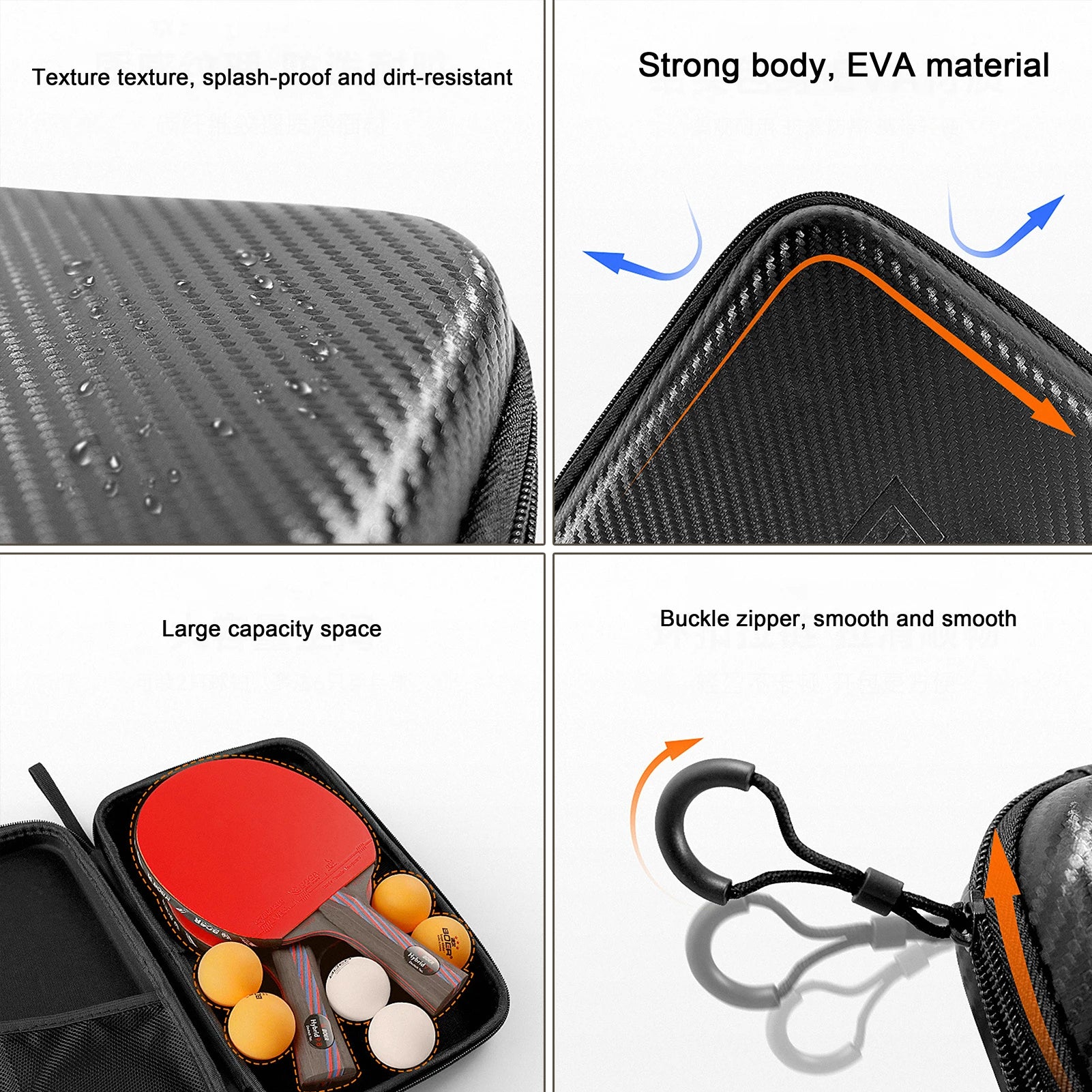EVA Table Tennis Racket Case Hard Shell Ping Pong Racket Bag Portable Table Tennis Paddle Storage Box Racket Pocket Package Oasis Select