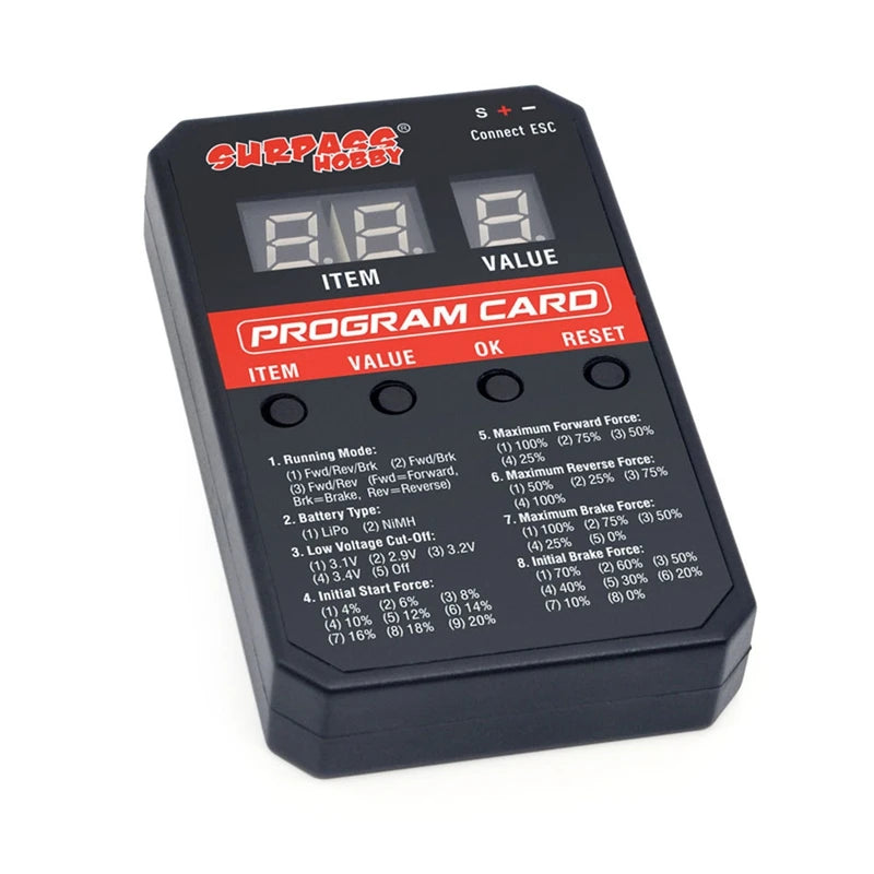 WISH SURPASS HOBBY V2 LED Program Card RC Car For 50A/60A/ 80A/90A/110A/130A/160A Brushless ESC Electronic Speed Controller RC C Oasis Select