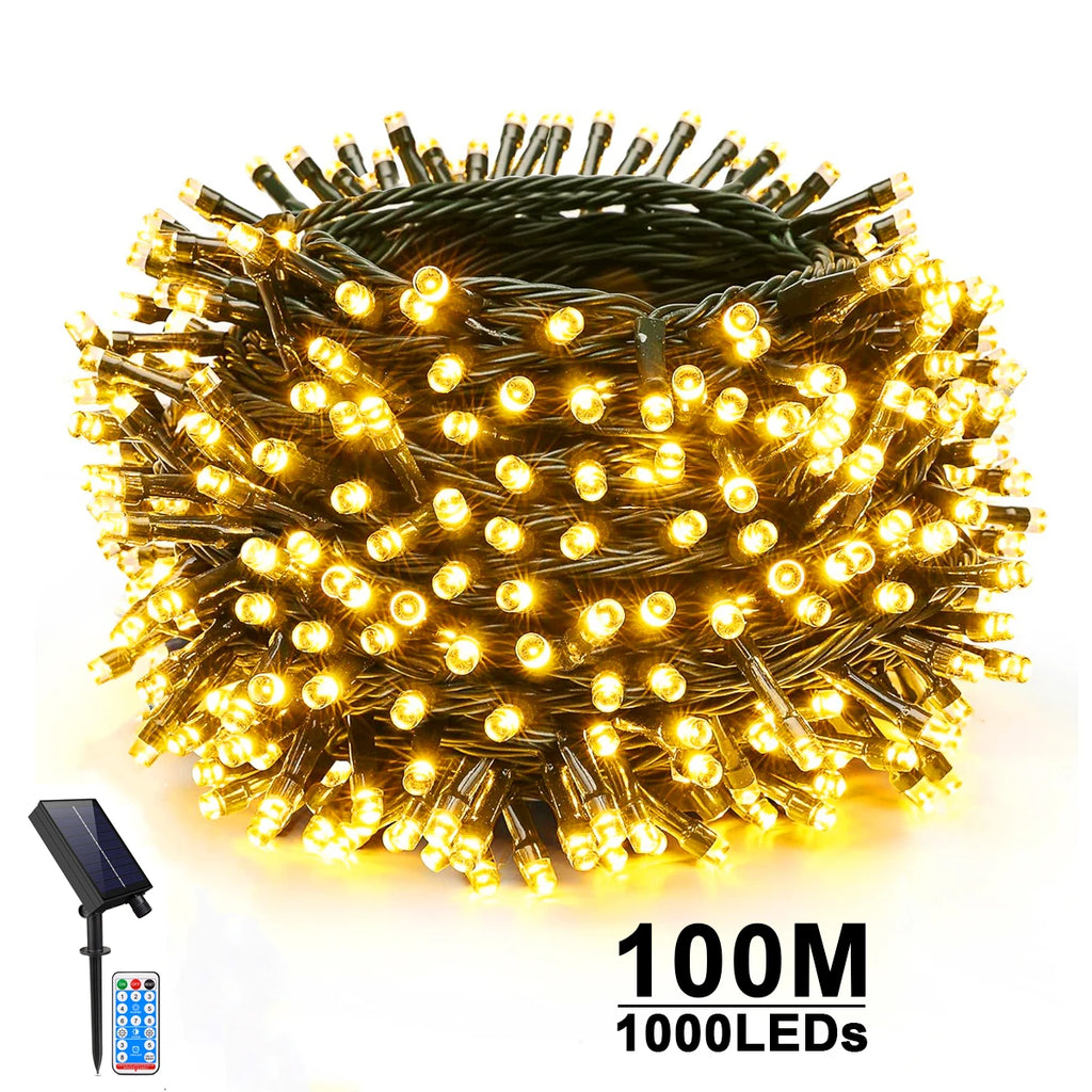 Solor Street Garland Led String Strip Light Outdoor Waterproof 10/20/30/50/100m Chain Christmas Patio Garden Tree Decor Oasis Select