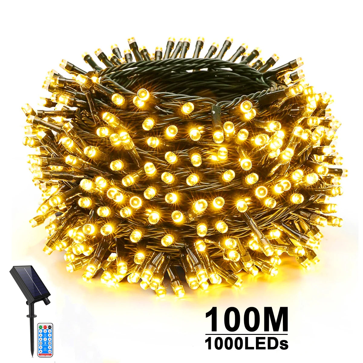 Solor Street Garland Led String Strip Light Outdoor Waterproof 10/20/30/50/100m Chain Christmas Patio Garden Tree Decor Oasis Select