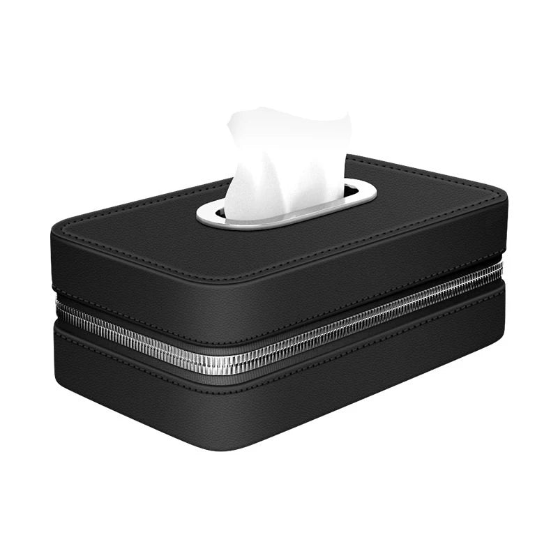 Car Leather Tissue Box With A Simple And High-End Feel, Car Seat Back Armrest Box, Multi-Functional Hanging Tissue Storage Box Oasis Select A1