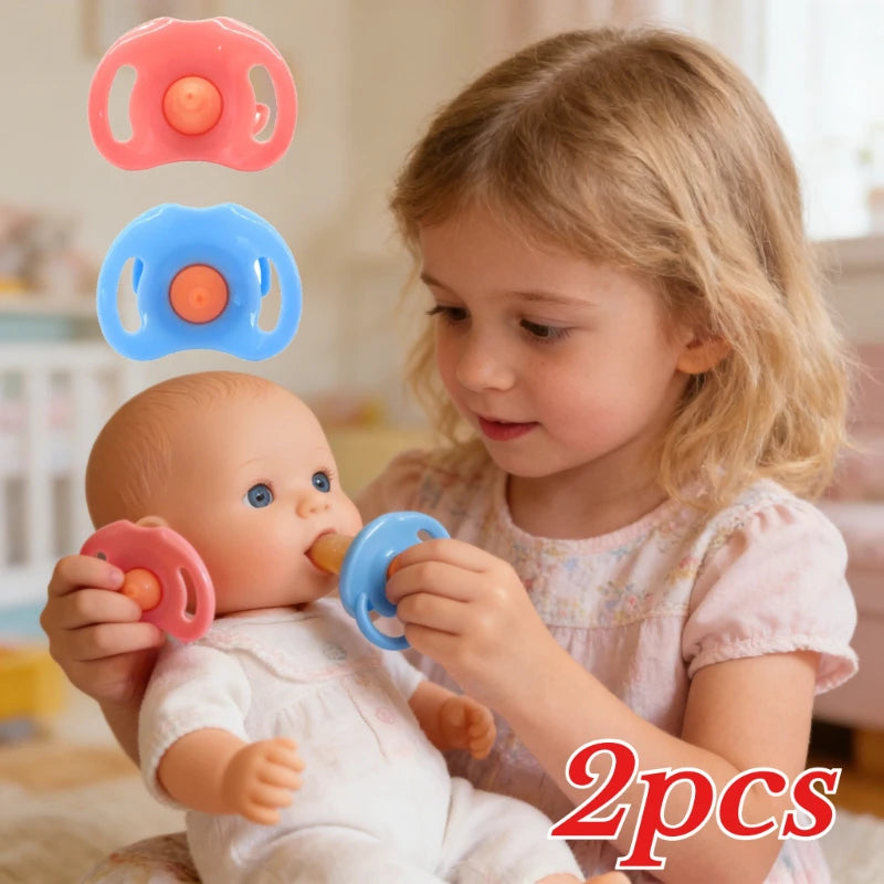 Large size Baby Doll Feeding Bottle Set Baby Care Toy Stroller 2pcs Milk And Juice Bottles With Toy Pacifier For Baby Dolls Oasis Select