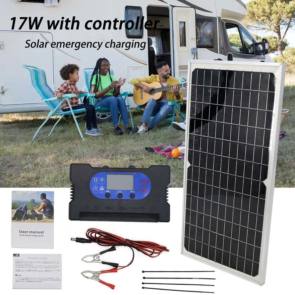 Monocrystalline Solar Panel 17W Efficient Energy Absorption with Waterproof Feature and Multiple Voltage Outputs Oasis Select