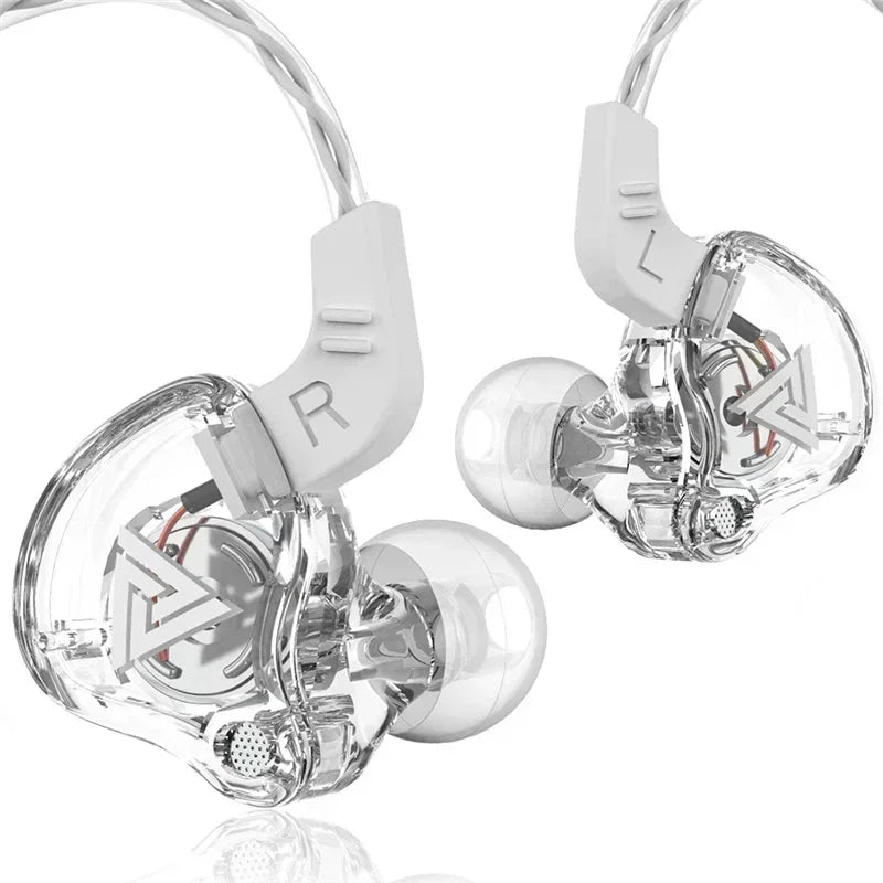 3.5MM HiFi Wired Earphone Headset Music Earbuds In Ear With Mic Original QKZ AK6 Copper Driver Race Sport Headphone Bass Stereo Oasis Select White