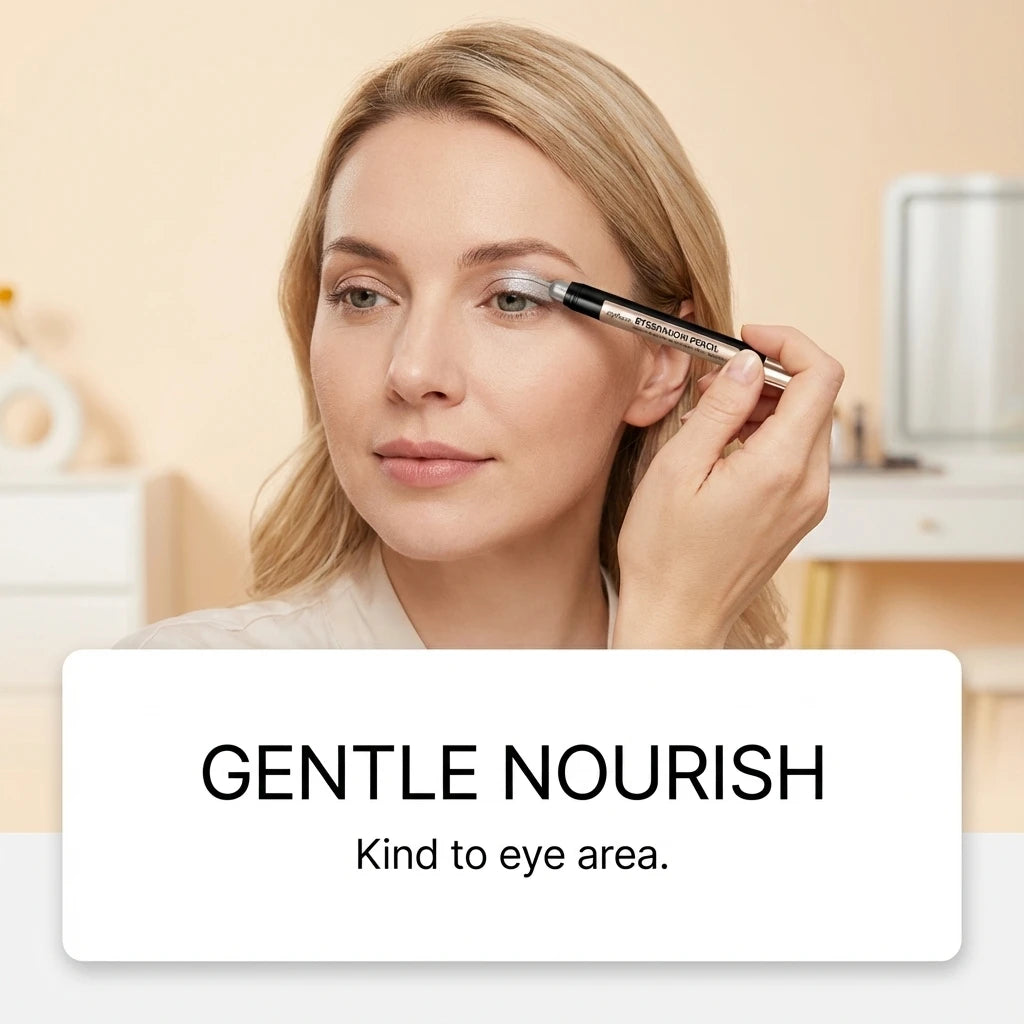 Smooth Pearl Eyeshadow Stick (Champagne Silver) - Naturally Pigmented, Fine Shimmer, Silky, Beginner-Friendly Oasis Select