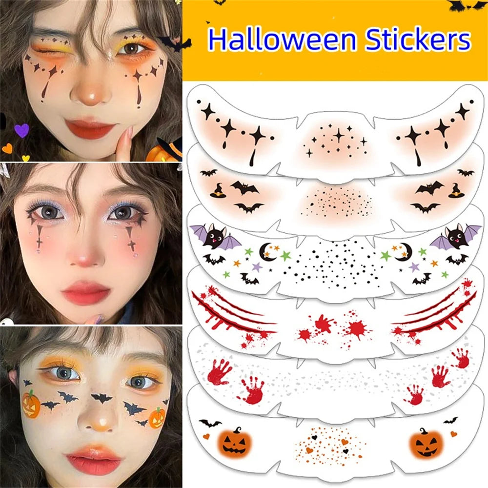 Halloween Glow in the Dark Temporary Face Tattoo Stickers Temporary Tattoo Sticker Oasis Select