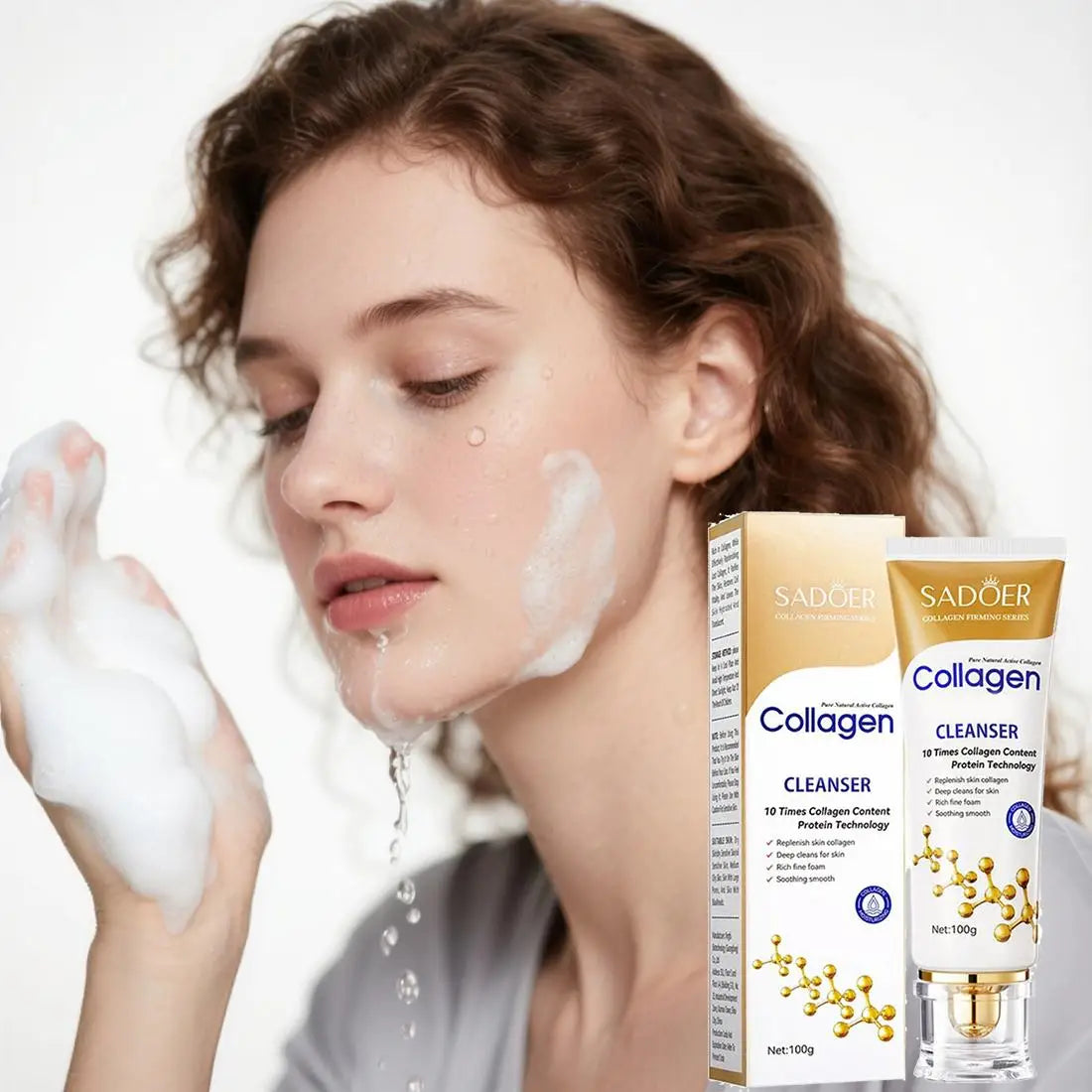 SADOER Collagen Foaming Facial Cleanser – Deep Clean 100g Foaming Facial Cleanser Oasis Select