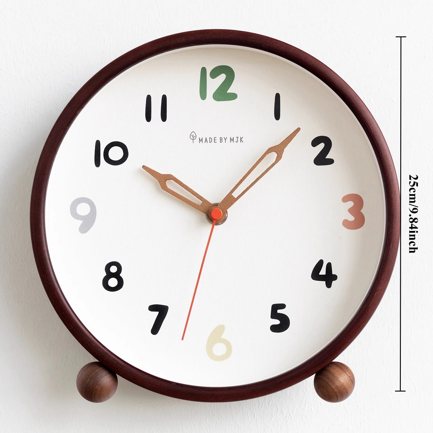 2025 New Creative Countertop Clock Large Solid Wood Clock for Living Room Desktop Decoration Silent Table Clock Oasis Select 10inch 25cm