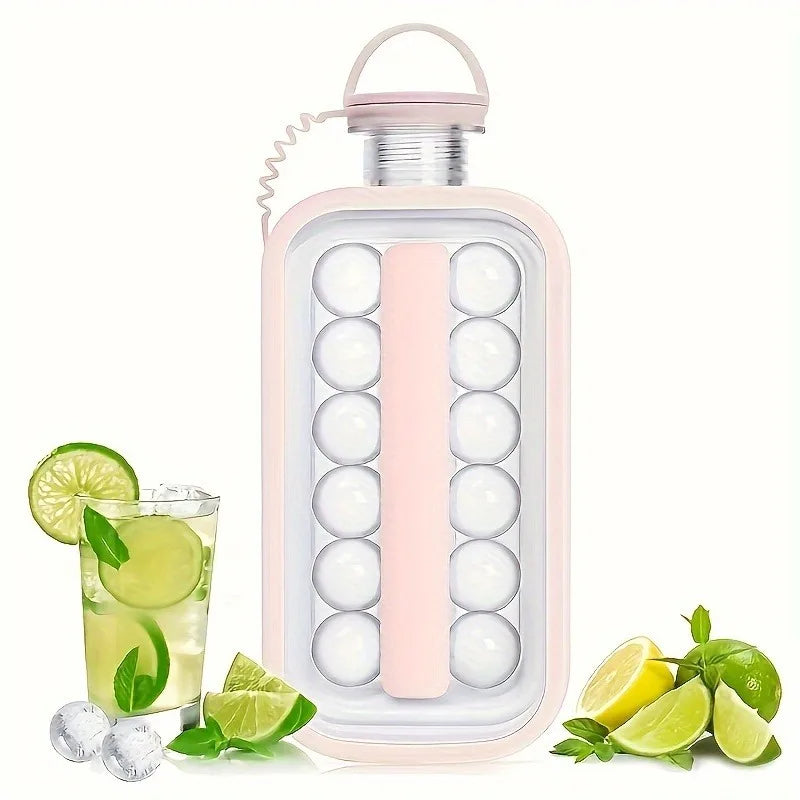 Portable Ice Tray - Large Capacity Bucket Mold and Refrigerator Accessory with Compressible Design for Easy Storage Oasis Select Pink