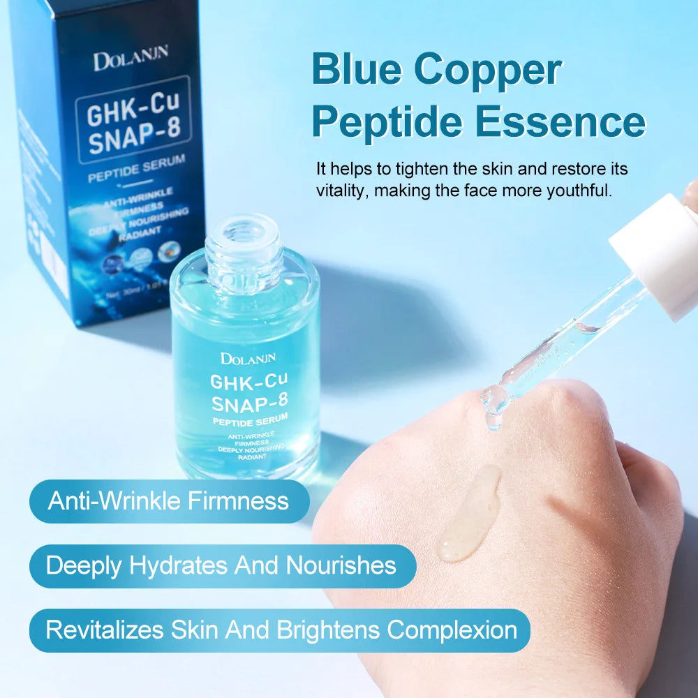 GHK-Cu Copper Peptides Facial Serum SNAP-8 Faded Fine Lines Wrinkles Firming Deep Moisturizing Hydration Collagen Skincare Serum Oasis Select