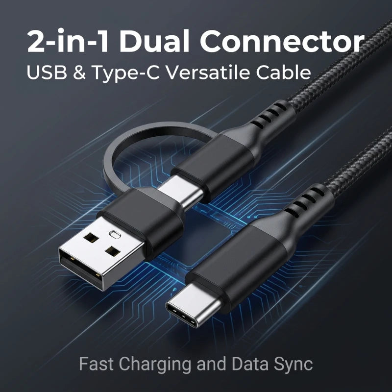 60w C To C Line Two-In-One Charging Cable USB To Type-c 1m/3m Suitable For Mobile Phones And Tablets Fast Charging Data Cable Oasis Select