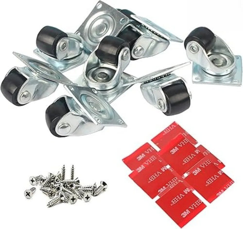 0.5-inch Ultra Quiet Drawer Pulley Linear Caster Directional Nylon Floor Cabinet Furniture Mini Small Wheel Oasis Select 10 pcs 0.5 inch