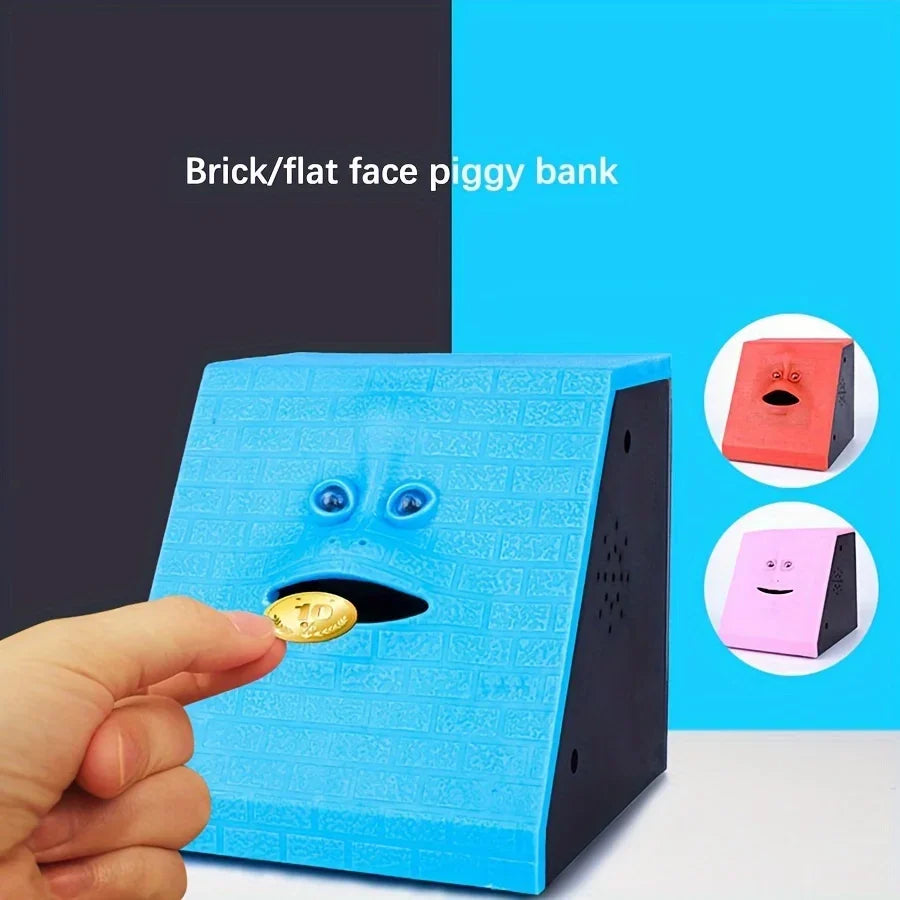 Plastic Face Bank Human Face Smart Sensor Piggy Bank Electric Coin Can Eat Money Face Piggy Bank Store Coins Oasis Select
