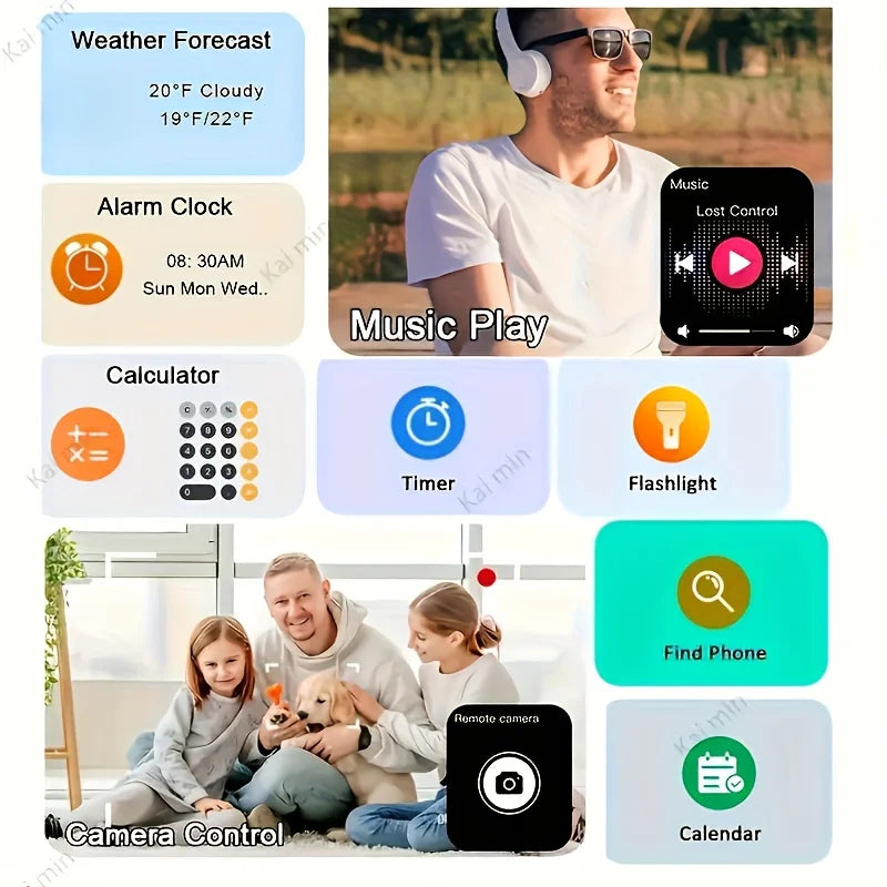 VETXI Smartwatch – HD Touch Screen, Calls, SMS & Alexa