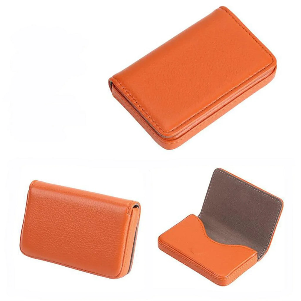 PU Leather Business Card Holder – Magnetic Buckle & Slim Design
