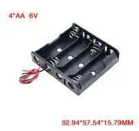 1/2/3/4 Slots Ports 1.5V AA Power Battery Storage Case Holder Storage Box DIY Leads Black Used for Repair Tools Oasis Select 4 Section