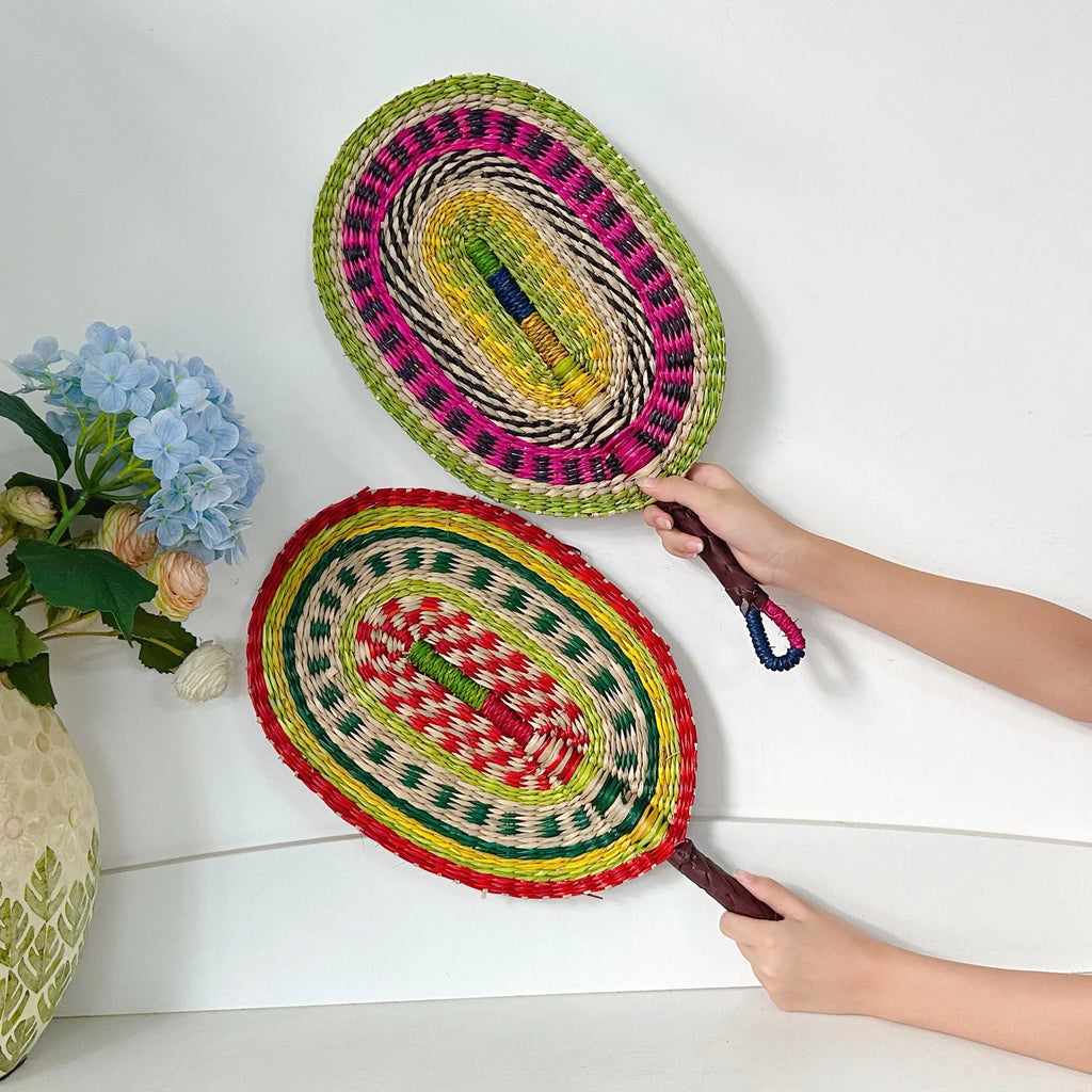 Woven Straw Fan Summer Cooling Grass Handwoven Fan Handmade Fan Nordic Hanging Decorations For Bedroom Wedding Party Home Decors Oasis Select