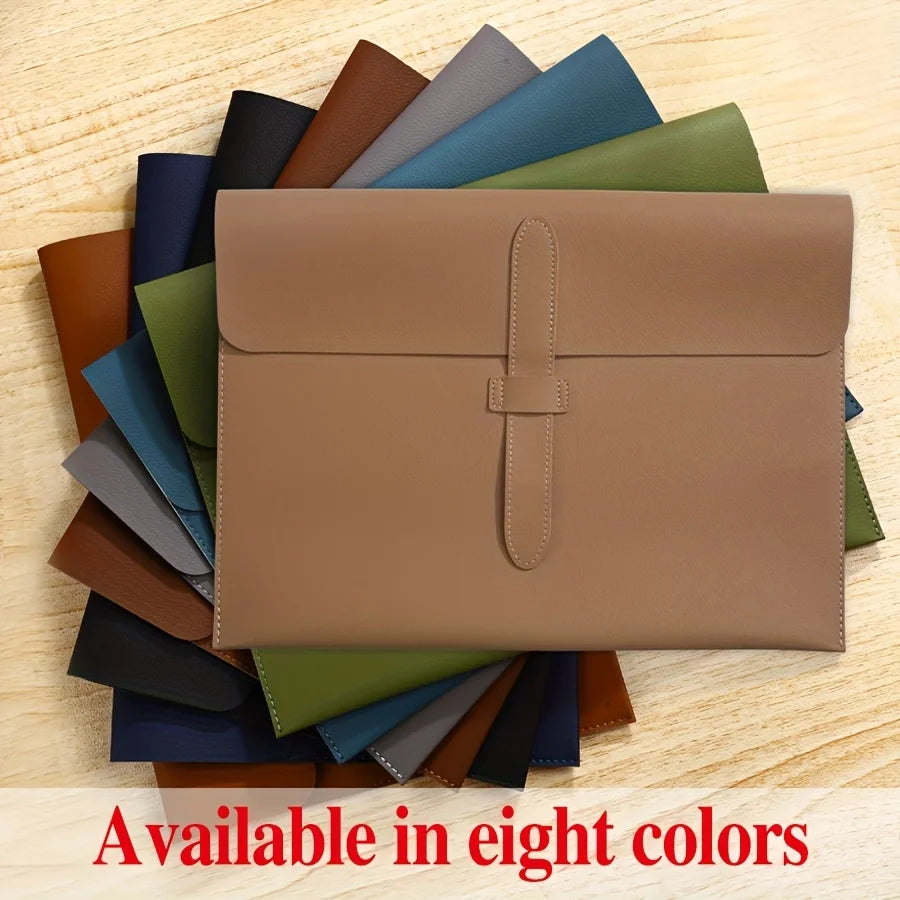 A4 Leather File Folder Document Organizer Bag With Snap Closure Office Supplies Storage Case For Papers Portable Produce Box Oasis Select