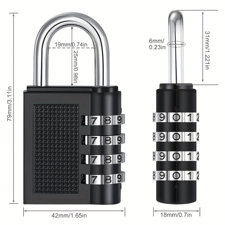 2-Pack Heavy-Duty 4-Dial Combination Padlocks - Keyless Security Locks with 4-Number Code, Corrosion-Resistant Oasis Select