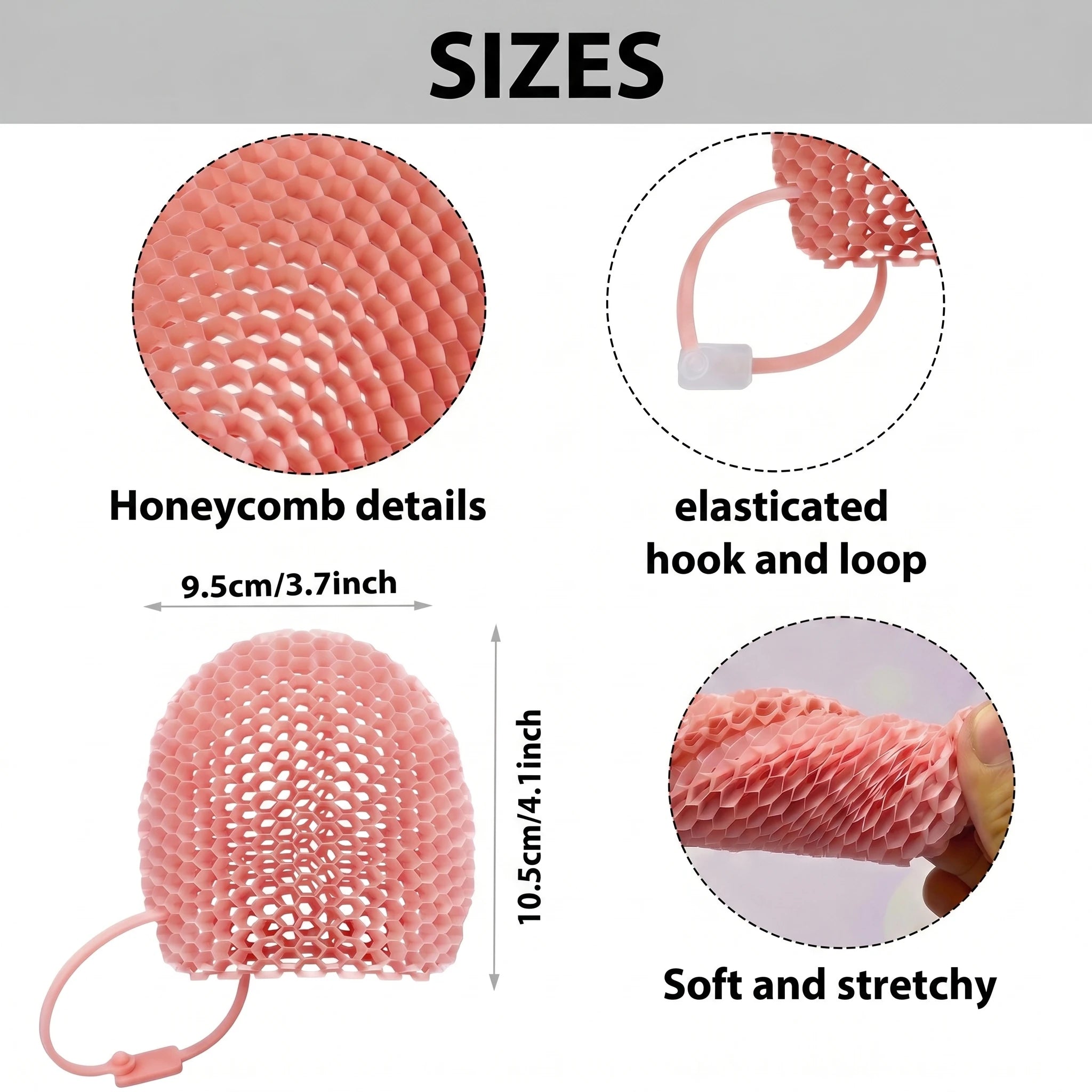 Honeycomb Exfoliating Shower Finger Caps, available in multiple colors, cleanses the skin and is safe, breathable and odorless. Oasis Select