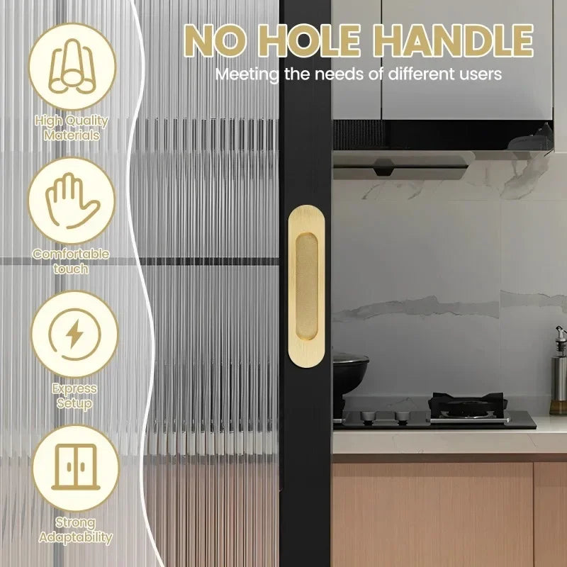 4Pcs Sliding Door Hardware Handle Door Knobs,Self-adhesive Pulls for Kitchen Cabinet Window Glass, No Punching Furniture Oasis Select