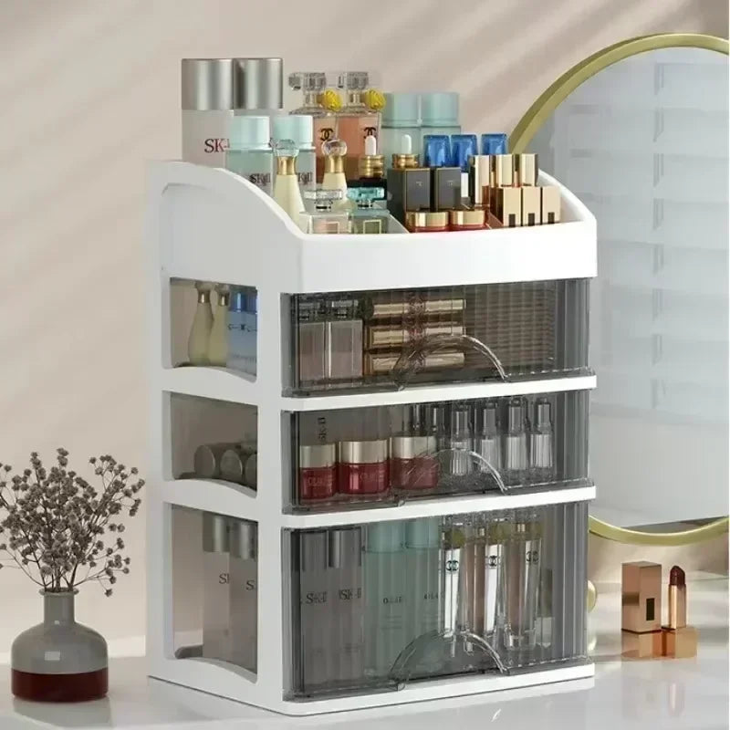 1pc Drawer Makeup Organizer Large Capacity Plastic Makeup Storage Box Lipstick Holder Large Capacity Office Supplies Storage Box Oasis Select