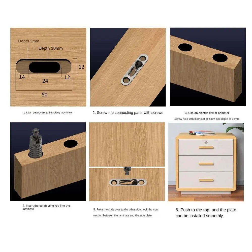 Invisible Cabinet Board Connectors – 4-Set Metal Shelf Support