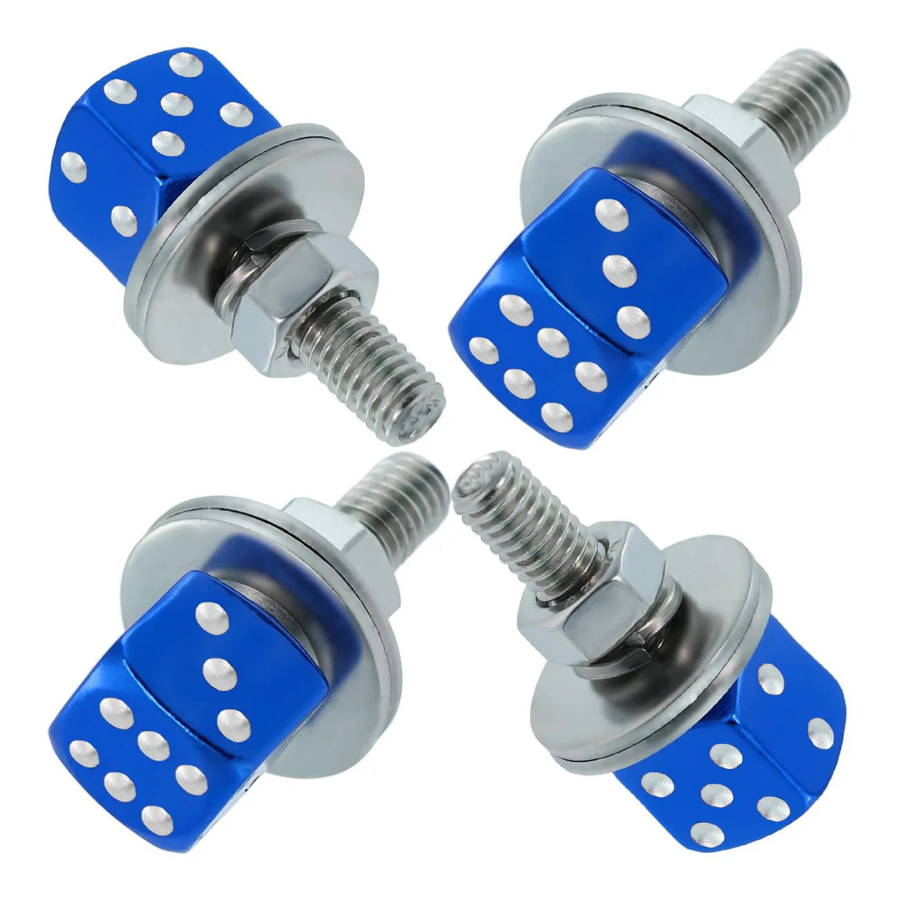 Dice card car license plate screw fastener set car license plate bolt decoration stainless steel aluminum alloy Oasis Select 4pcs 4