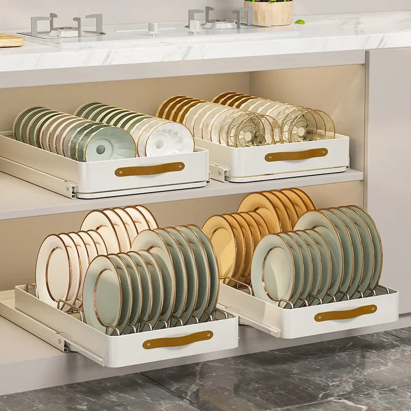 Multi-functional Stainless steel pull-out dish rack, drawer basket in kitchen cabinet Oasis Select