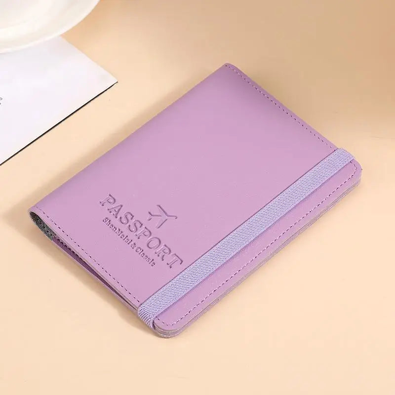Cute Waterproof PU Leather Passport Holder Travel Credit Card Wallet for Men/Women - Waterproof Passport Cover Oasis Select Purple