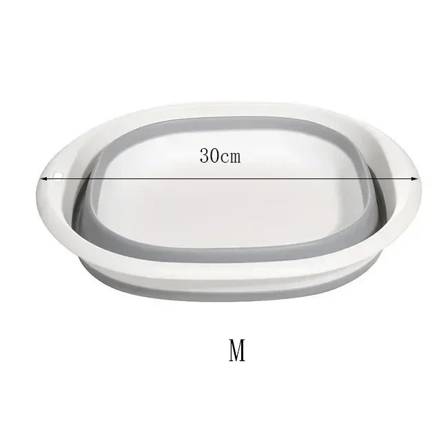 Plastic Folding Basins Portable Wash Basins Folding Laundry Tub Adult Baby Bath Basin Bathroom Kitchen Accessories Wash Basin Oasis Select Grey-M