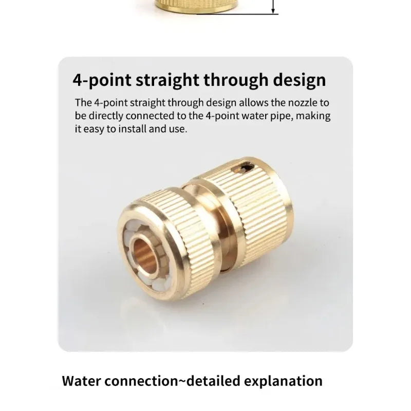 4-way Water Quick Connector High Pressure Quick Coupling For Car Washer Water Gun Adapter Joints Garden Irrigation Accessories Oasis Select
