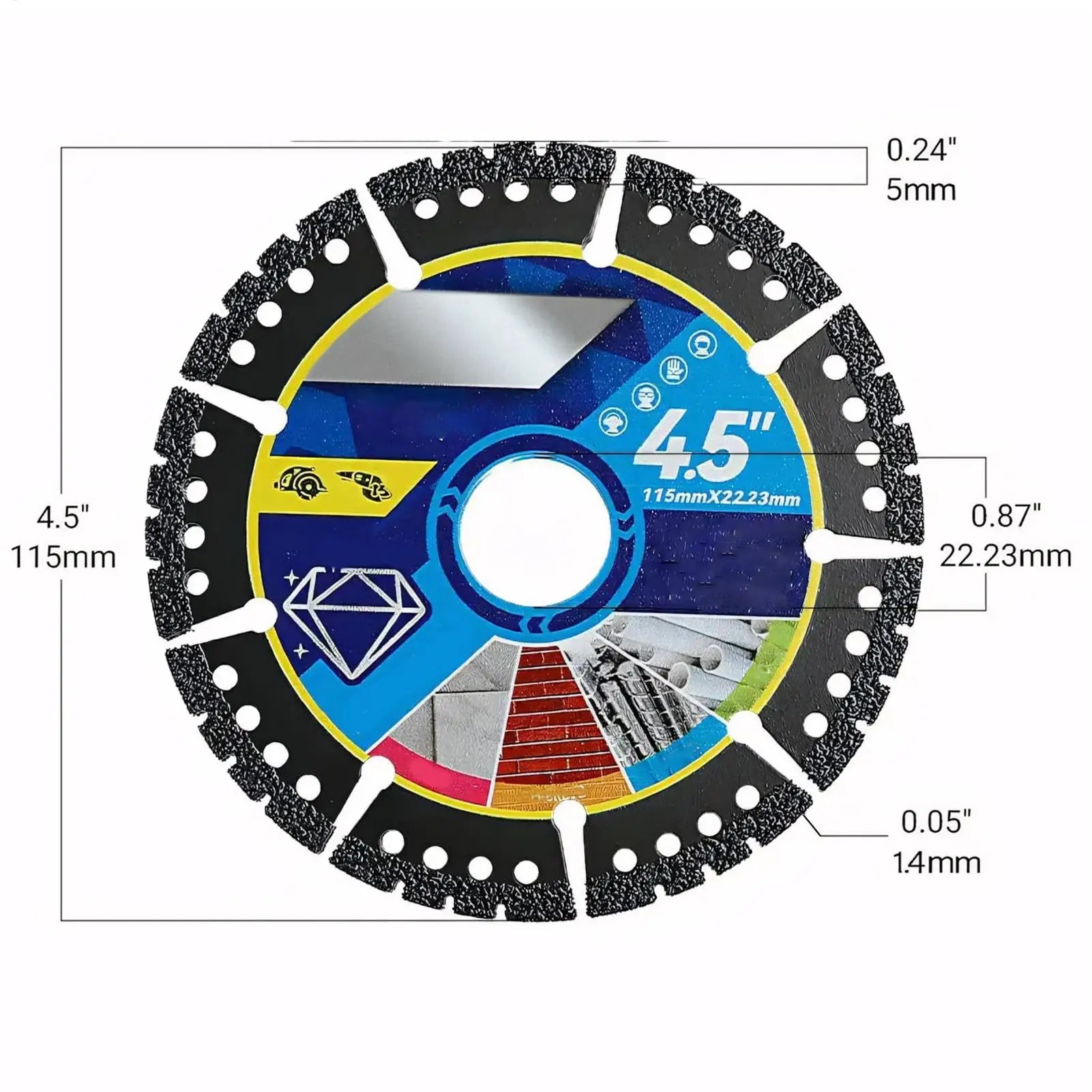 Grinding Saw Disc 4.5-Inch Angle Grinder Attachment Heavy Duty Grinding Wheel Tools for Tiles Marbles Concrete Steel PVC Pipes Oasis Select