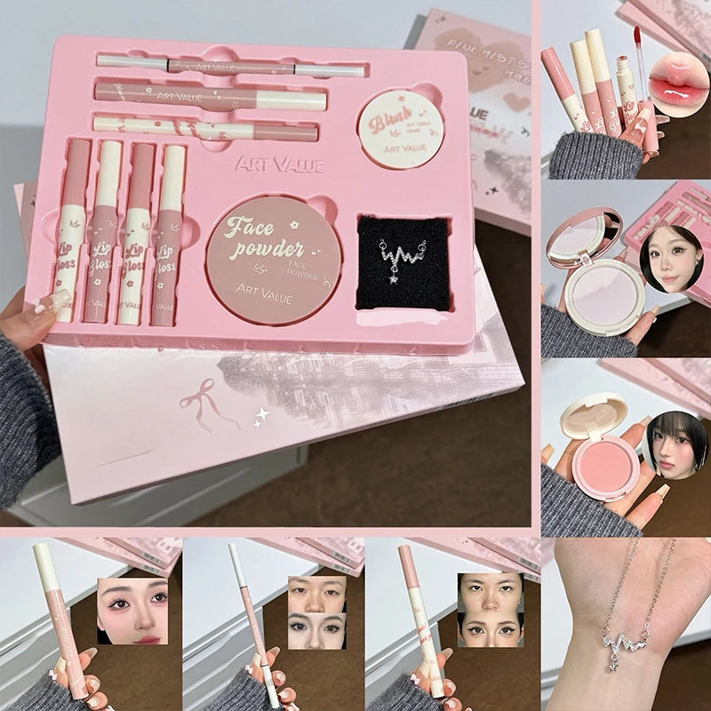Art Value 9-Piece Makeup Set – Lip Gloss, Blush & Mascara