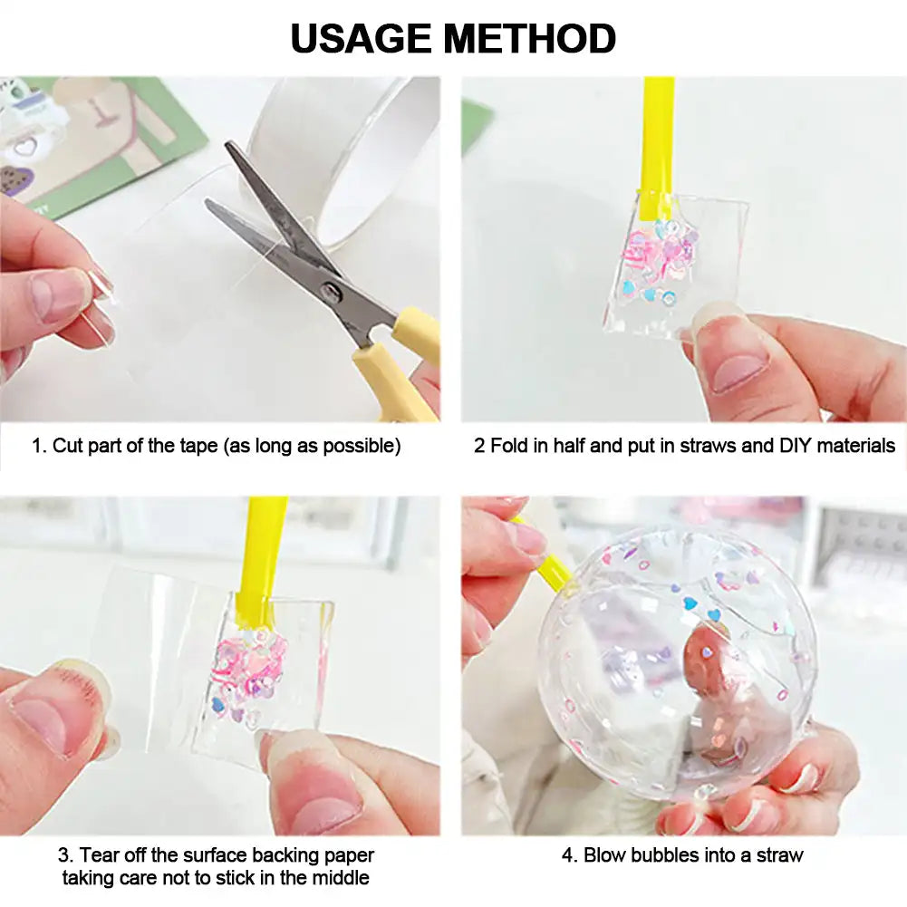 Bubble Nano Tape with Sequins – DIY Blowable Craft Kit for Kids