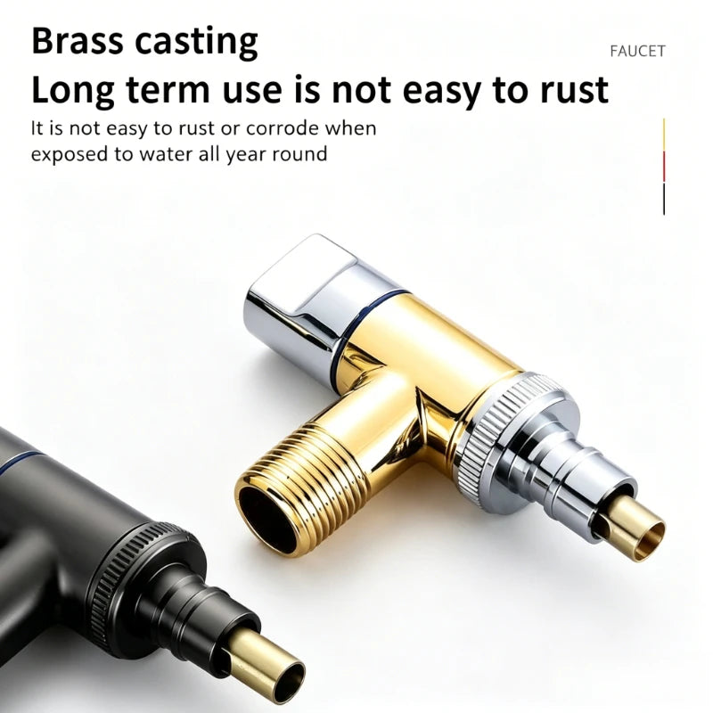 DN15/DN20 Brass 4/6-point Water Stop Washing Machine Faucet Quick Opening Angle Valve Wall Mounted Stop Clamp Triangle Oasis Select