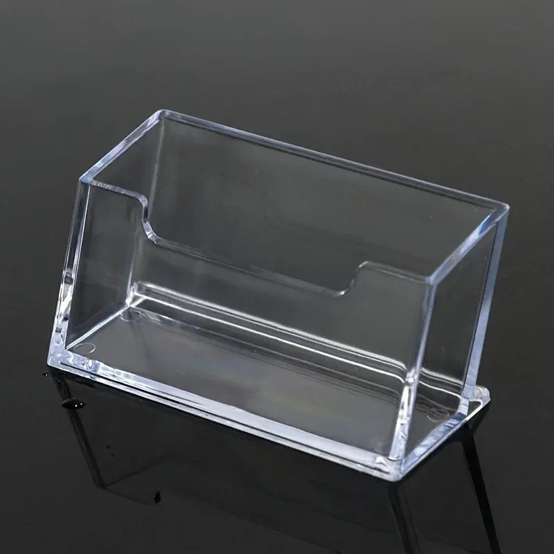 Clear Acrylic Business Card Holder Desktop Display Stand Office Desk Organizer For Notes Fridge Storage Container Basket Rack Oasis Select clear