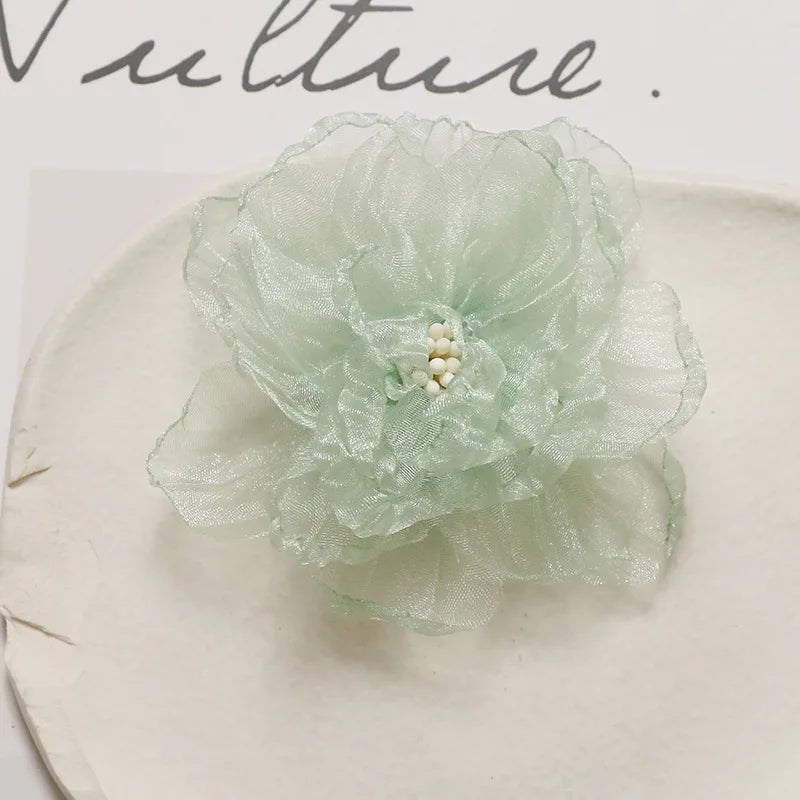 75mm Organza Fabric Flower for DIY Hair Clips & Headbands