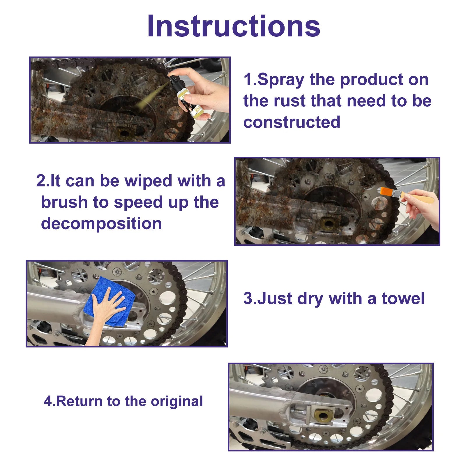 Car Multifunctional Rust Remover Remove Heavy Rust Cleaning Dirt Anti Corrosion Not Damage Paint Restore Luster Car Rust Remover Oasis Select