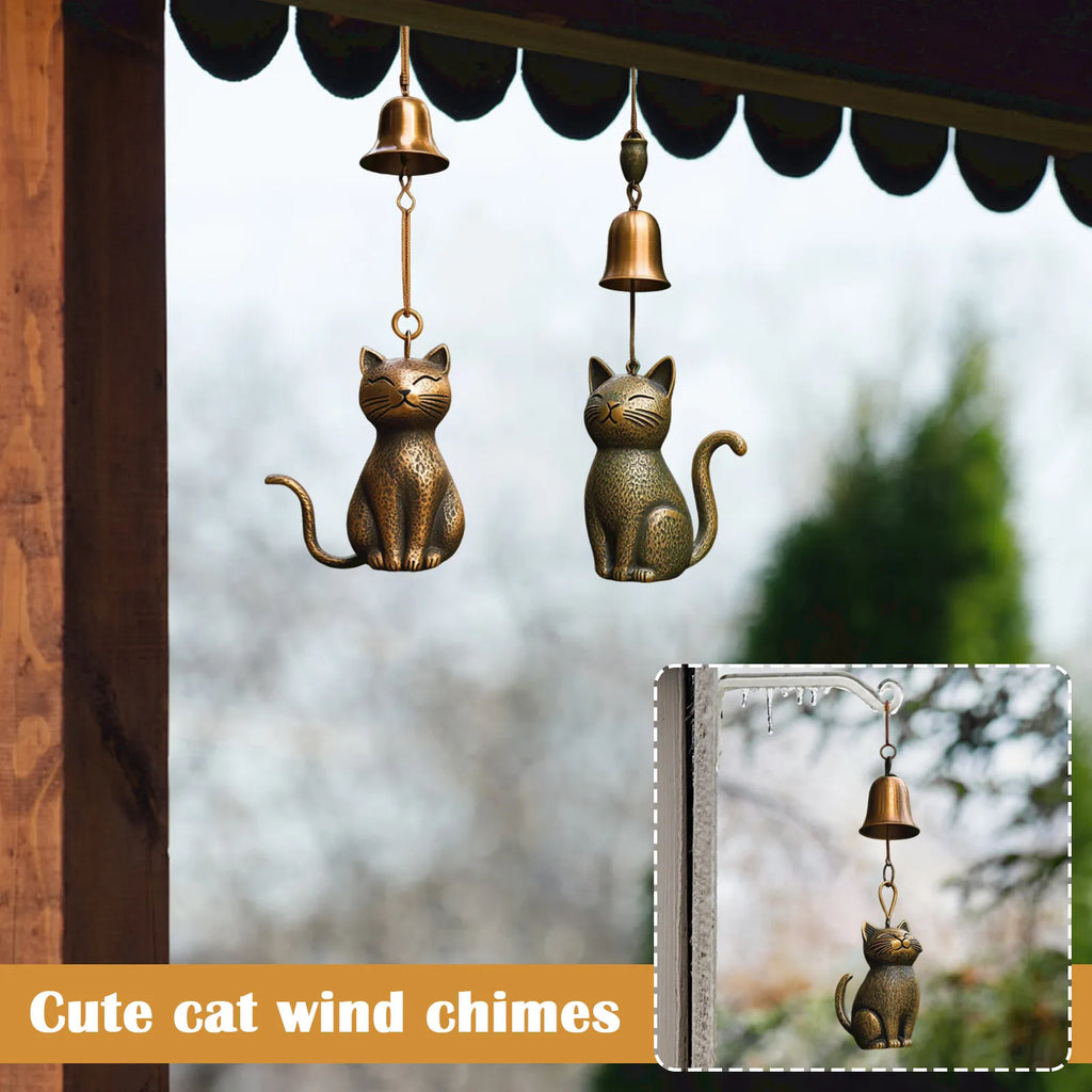 Metal Cat Wind Chime – Outdoor Garden Décor Gift for Cat Lovers Garden Wind Chime Oasis Select