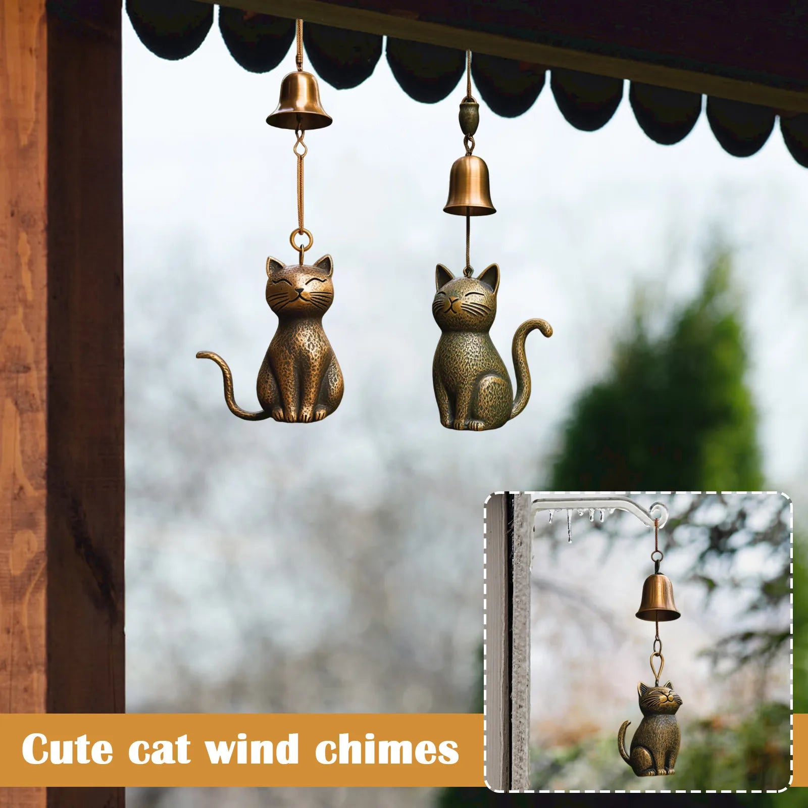 Metal Cat Wind Chime – Outdoor Garden Décor Gift for Cat Lovers Garden Wind Chime Oasis Select