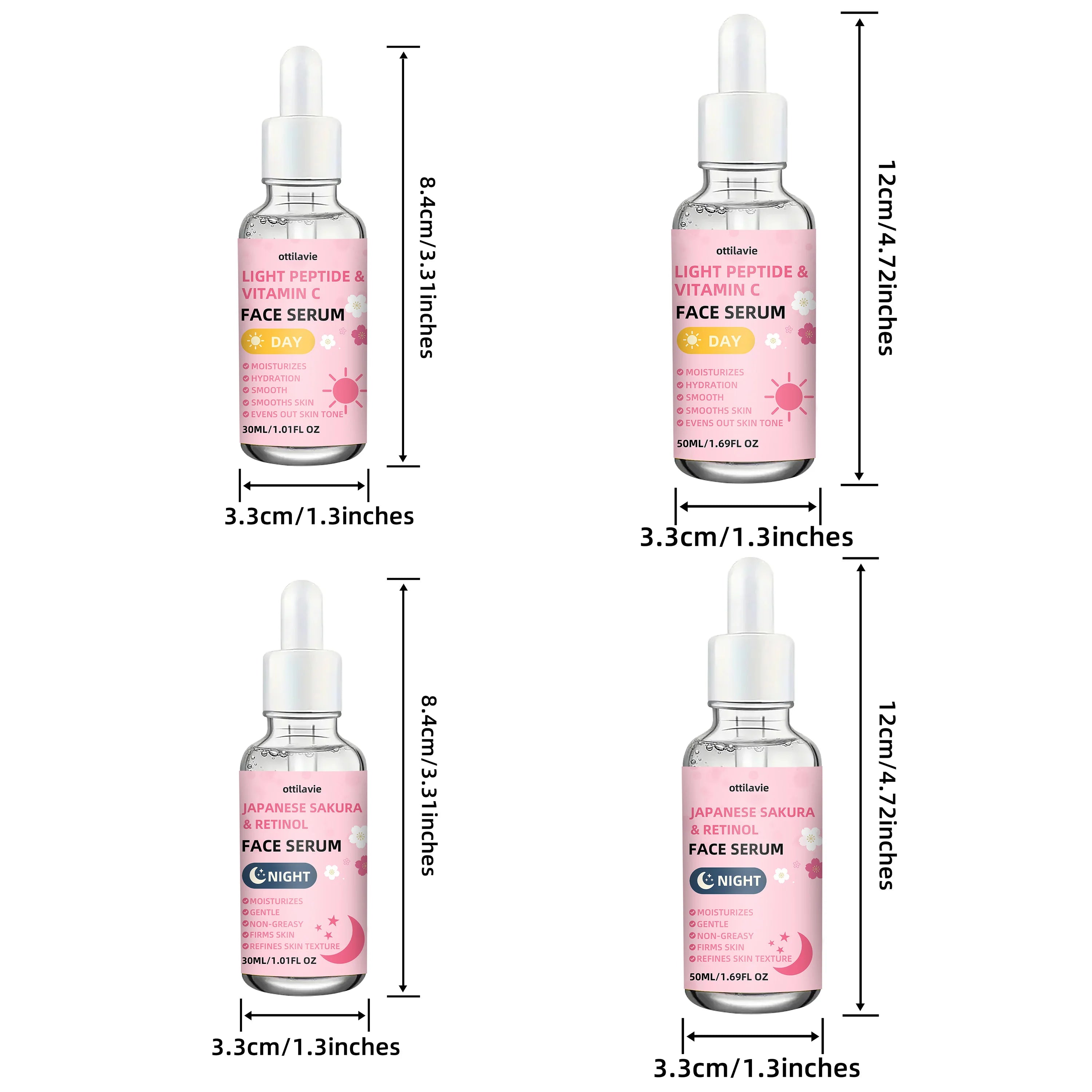 Sakura Retinol & Vitamin C Face Serum Set | 24H Hydration 2pc Face Serum Set Oasis Select