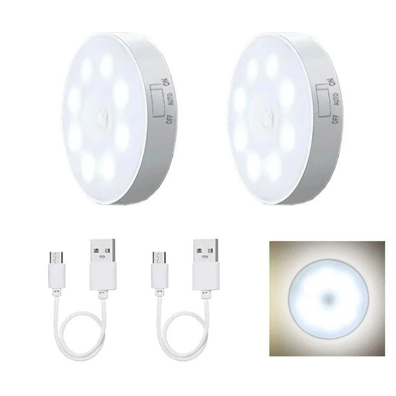 Motion Sensor LED Night Light USB Rechargeable 3-Pack