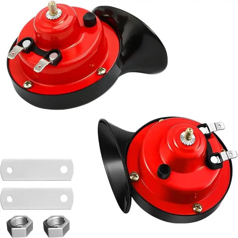 Universal 12V Super Loud Train Horn 300DB, Sealed For Protection Loudspeaker for Cars, Bikes, Trucks, Boats Oasis Select Red
