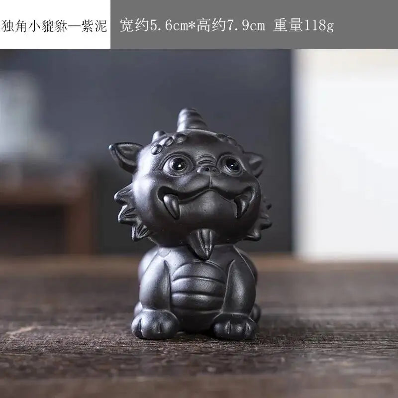 Purple Clay Tea Pet Lucky Pixiu Tea Play Tea pet Accessories Mini Ornament Oasis Select Purple Clay -1
