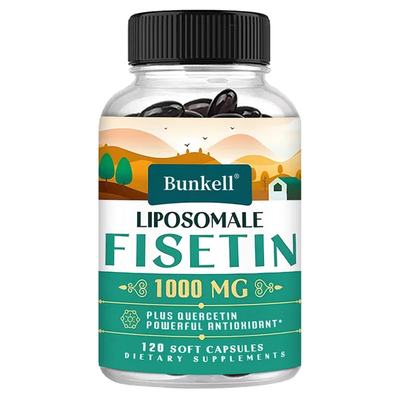 Liposomal Fisetin & Quercetin Capsules – Anti-Aging, Energy & Focus Antioxidant Supplement Oasis Select 120 count-1 bottle