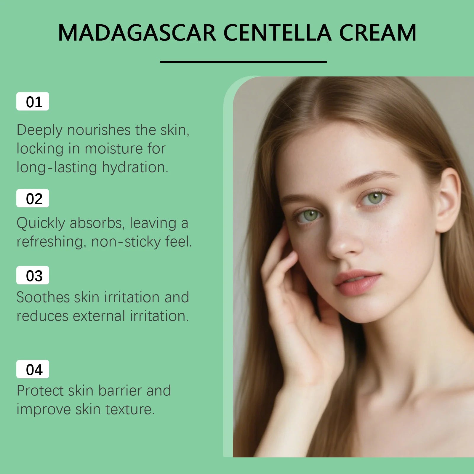 Centella Soothing Cream with Ceramide & B5 Face Repair Moisturizer Redness Relief Soothing Cream for Dry Sensitive Skin Oasis Select