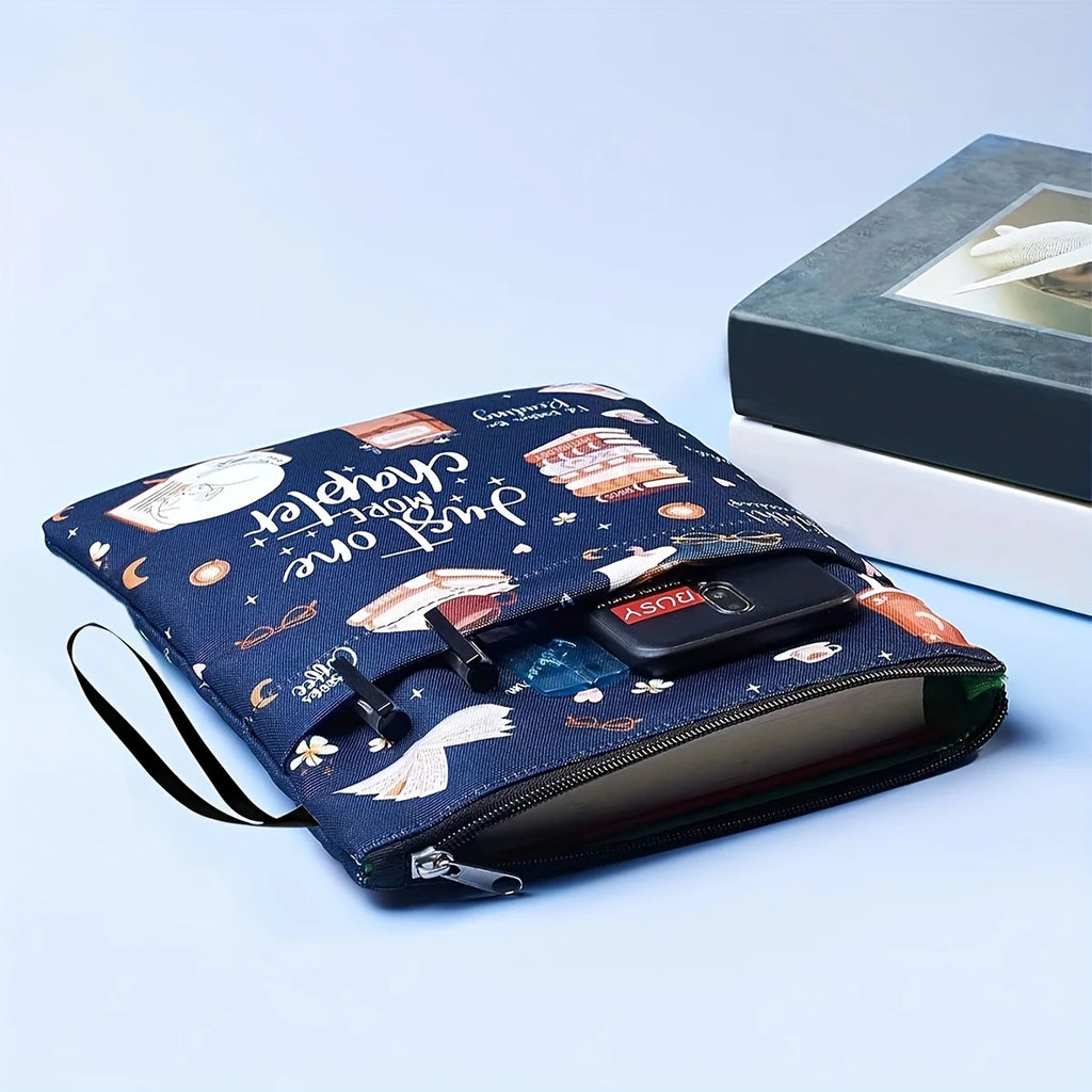 1 "Just Another Chapter" Book Cover with Zipper and Front Pocket - Humorous Illustration, Suitable for Paperback Book Cover Oasis Select
