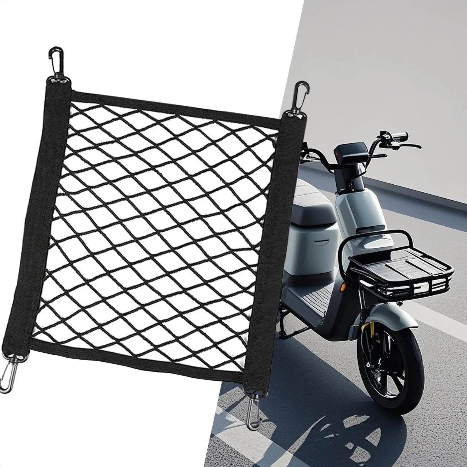 Motorcycle Cargo Net Elastic Double Layer Motorcycle Net For Helmet Storage Cargo Net With Hooks Luggage Storage Net Oasis Select