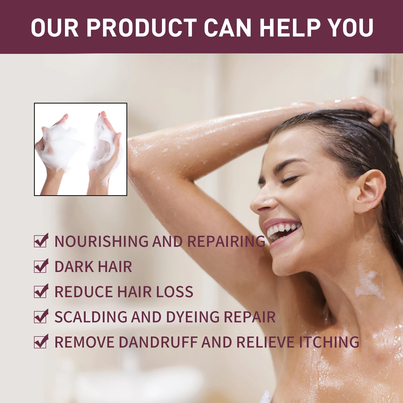Polygonum Multiflorum Shampoo Soap Remove Dandruff Reduct Hair Loss Restore Natural Black Hair Strengthen Hair Roots Hair Care Oasis Select